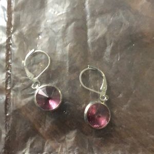 Pink drop earrings